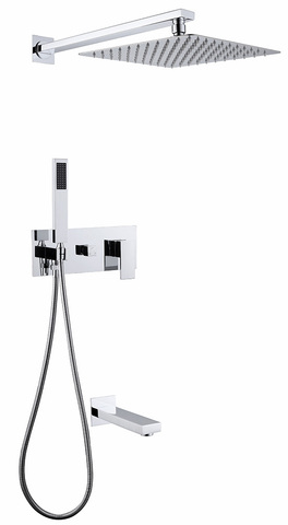 Abber AF8217 Душевая система ABBER Daheim AF8217 скрытого монтажа с изливом, хром