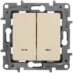 Etika Выкл.2кл./переключ.с подсвет.10А слон.кость 672316
