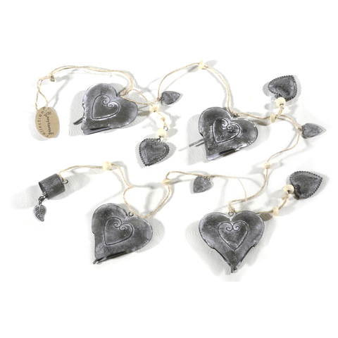 ГИРЛЯНДА МЕТАЛЛИЧЕСКИЕ СЕРДЦА COEURS METAL GRIS