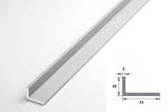 Профиль уголок Лука 15*10*2 Уп 03.2000.501л серебро
