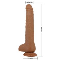 Темно-бежевый фаллоимитатор-гигант на присоске Dick - 28 см. - 