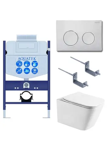 Aquatek SET Aquatek ЛИБРА T-TDI002 SET Aquatek ЛИБРА T-TDI002 рама Standard INS-0000018+унитаз AQ1505T-00 с тонким сиденьем soft-close+крепление KKI-0000002 +кнопка TDI-0000002