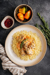Кролик с розмарином и кускусом