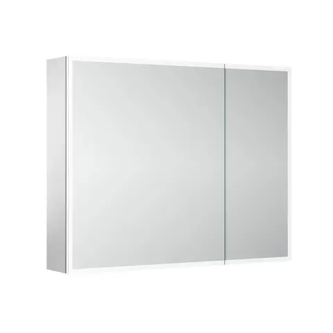 SC8090 Зеркальный шкаф для ванной комнаты из алюминия SANCOS Evoke 900x700х136 мм, с LED подсветкой