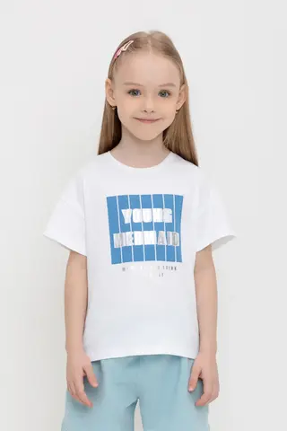 фуфайка  для девочки  К 302350/белый,небесный