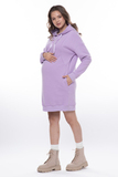 Утепленное платье-туника для беременных и кормящих 16045 лаванда