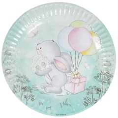Тарелки, бумажные, Зайка, 17 см, 6 шт.
