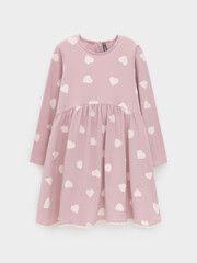 платье  для девочки  КР 5836/розовый лед,сердечки к599