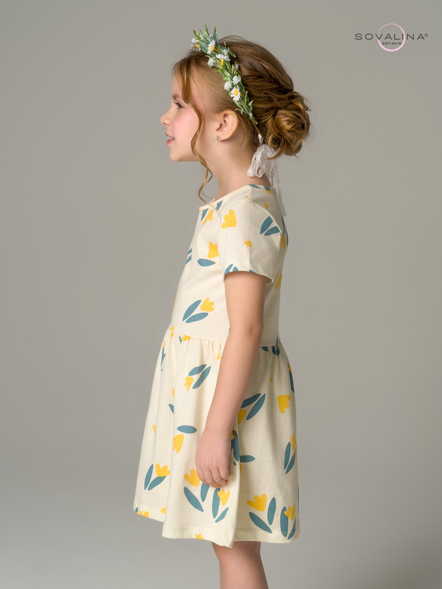 Платье Лето желтые тюльпаны