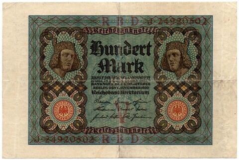 Банкнота Германия, Веймарская республика 100 марок 1920 год