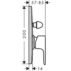 Смеситель для душа со скрытой монтажнй частью, хром Hansgrohe Rebris S 72448000