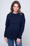 Утепленный свитшот для беременных и кормящих 12236 синий