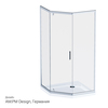 Am.Pm W90G-405-090MT Душевое ограждение Gem 5-corner Pivot 90x90 стекло прозрачное, профиль матовый хром,