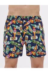 Свободные боксеры CORNETTE 001/011-14 CLASSIC_Темно-синий + мульти