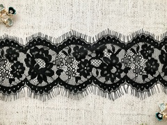 Кружево Французское, ш. 10,5 см, чёрный