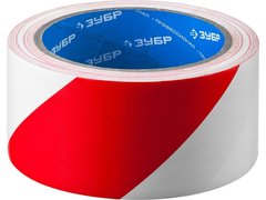 ЗУБР 50 мм, 25 м, красно-белая, разметочная клейкая лента, Профессионал (12248-50-25)