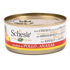 Schesir консервы для собак с куриным филе и ананасом 150г