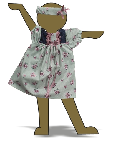 Платье хлопок с джинсовкой - Демонстрационный образец. Одежда для кукол, пупсов и мягких игрушек.