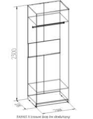 Bauhaus 8 Шкаф для одежды + фасад Зеркало+фасад Стандарт