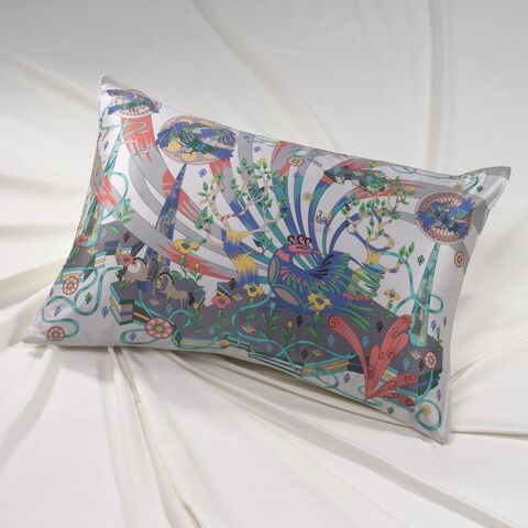 Наволочка 50x70 Mollen Алконост жемчужно-белая шелковая