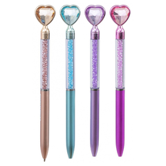 
          Ручка шариковая, автоматическая, Basir, синие чернила, разноцветный корпус с кристаллами, 24 шт