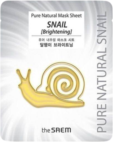 The Saem Pure Natural Mask Sheet (Snail Brightening) Маска на тканевой основе для лица улиточная осветляющая