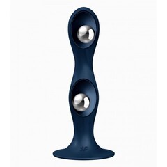 Утяжелённый фаллоимитатор Satisfyer Double Ball-R (17,9×3,4 см) синий