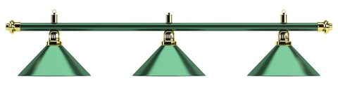 Лампа на три плафона «Allgreen» D35 (зелёная штанга, зелёный плафон D35см)