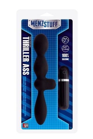 Чёрная двусторонняя вибровтулка  MENZSTUFF THRILLER ASS DUAL HEAD - Dream Toys MenzStuff 20917