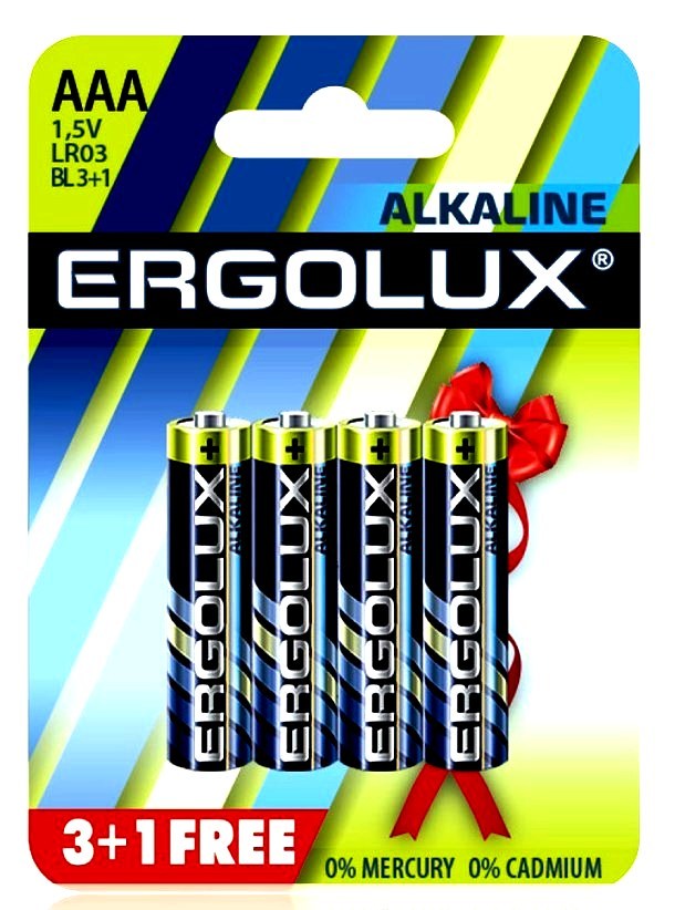 Э/п Ergolux LR03 Alkaline BL-3+1FREE
