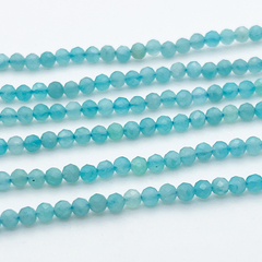 Амазонит граненый бусины, размер около 3,2-3,3 мм, цена за отрезок 19 см (1/2 нити)