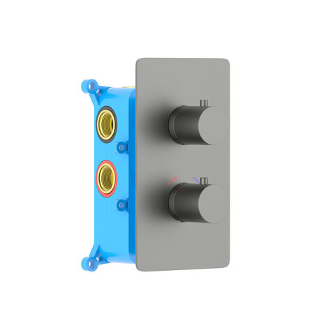 Aquatek AQ1393BGM AQ1393BGM ЕВРОПА термостатический смеситель для ванны 3 режима (внешняя и скрытая часть), шлиф. черный хром