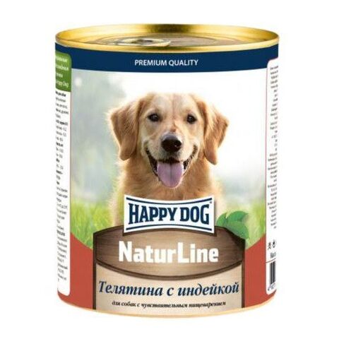 Happy Dog Natur Line консервы для собак (телятина с индейкой) 970 гр