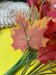 Клён осенний, зелень искусственная, декоративный букет 29 см., набор 3 букета