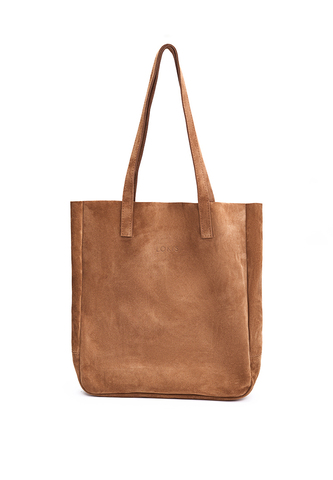 сумка шоппер коричневый замша