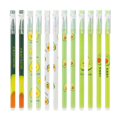 Ручка гелевая, пиши-стирай, Basir, синие чернила, серия "Авокадо", разноцветный корпус