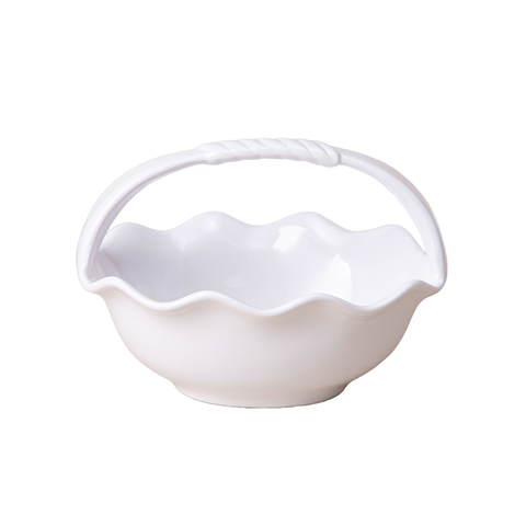 Ваза для фруктов с ручкой, 20*16*15 см - Белый - купить