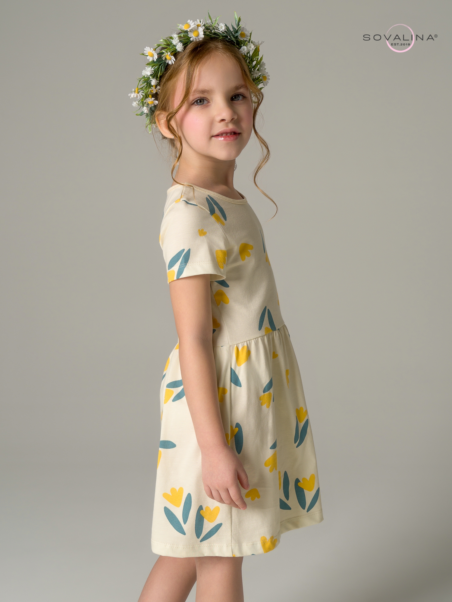 Платье Лето желтые тюльпаны