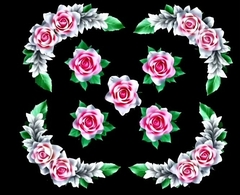 Силиконовый молд № 2154 Уголок мини + роза