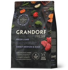Grandorf Fresh сухой корм для собак средних и крупных пород ягненок с бататом 3кг