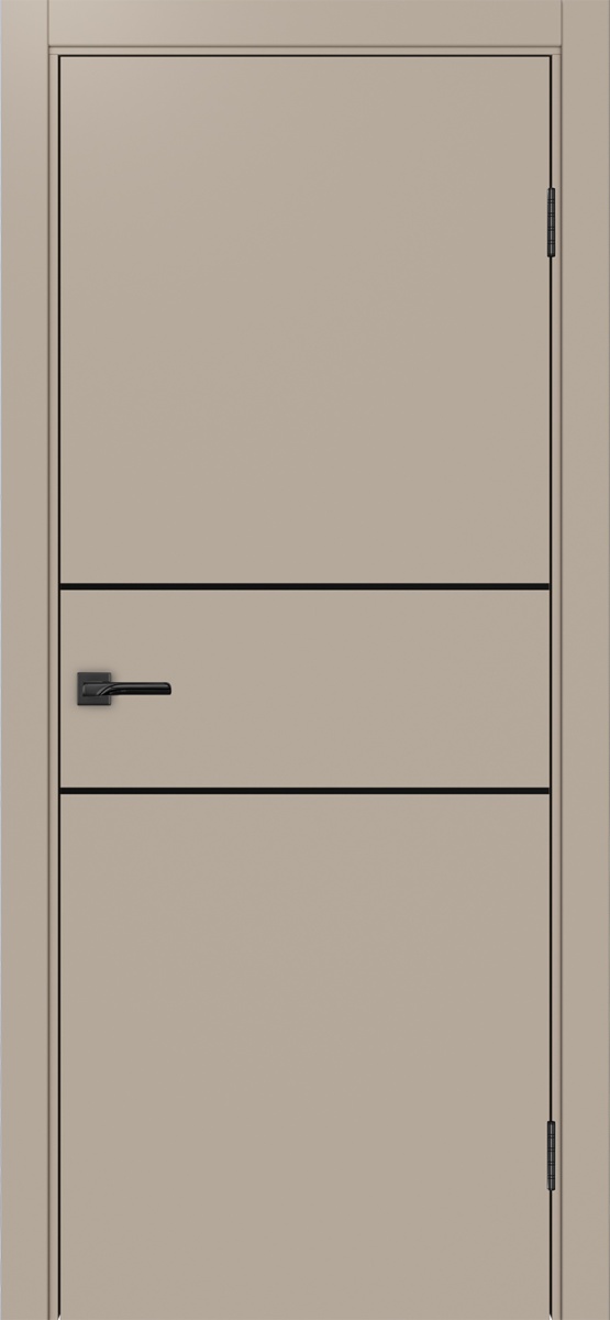 Дверь межкомнатная Оптима Порте Неаполь 203 молдинг SB (кромка ПВХ черная с 4х сторон с врезкой под замок Морелли М1895 (М1885)), цвет мокко, экошпон, глухая