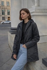 Плащ-ветровка женская "HN-12" темно-серый