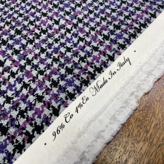 Ткань хлопок плотный с эластаном гусиная лапка сиреневый 2103