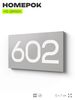 Номер на дверь 602, табличка на дверь для офиса, квартиры, кабинета, аудитории, склада, серая 120х70 мм, Айдентика Технолоджи