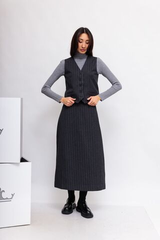 UNQ Костюм из юбки и жилета в полоску