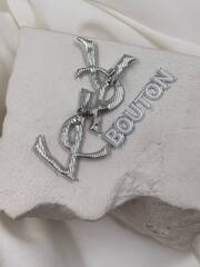 Брошь СЛ. серебристая 6,5 см