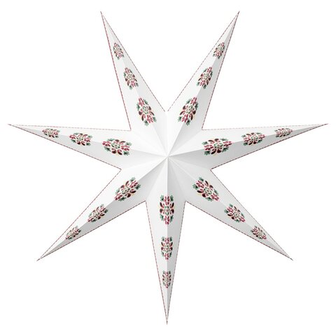 Новогоднее украшение (звезда) Födelse, 90 см, белый/с рисунком, бумага