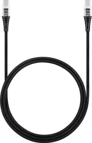 Кабель TTEC ExtremeCable Ekstra Durable Transparent USB-C-USB-C 60W PD/QC Fast Charging&Data Cable, 120 см, черный