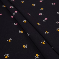 Кулирная гладь с рисунком, 100% хлопок, 149 гр/м2, чёрный/т.розовый (2367)