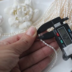 Жемчуг натуральный речной, рис, 3,9-4,5 мм, 1 нить, Ж016